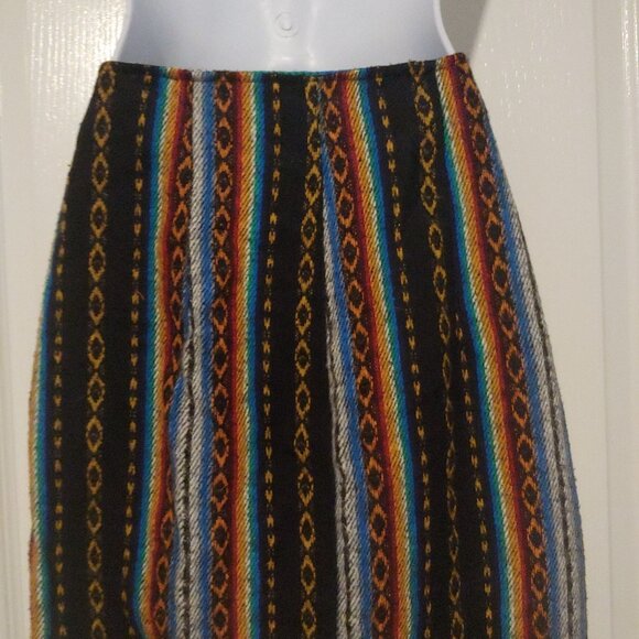 Guess By Georges Marciano Soft Colorful Ethnic Midi Wrap Skirt Fringe 27 - Picture 8 of 11